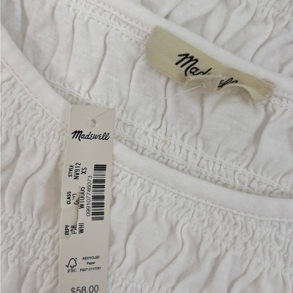 Madewell Smocked Boatneck Tank - Picture 3 of 5